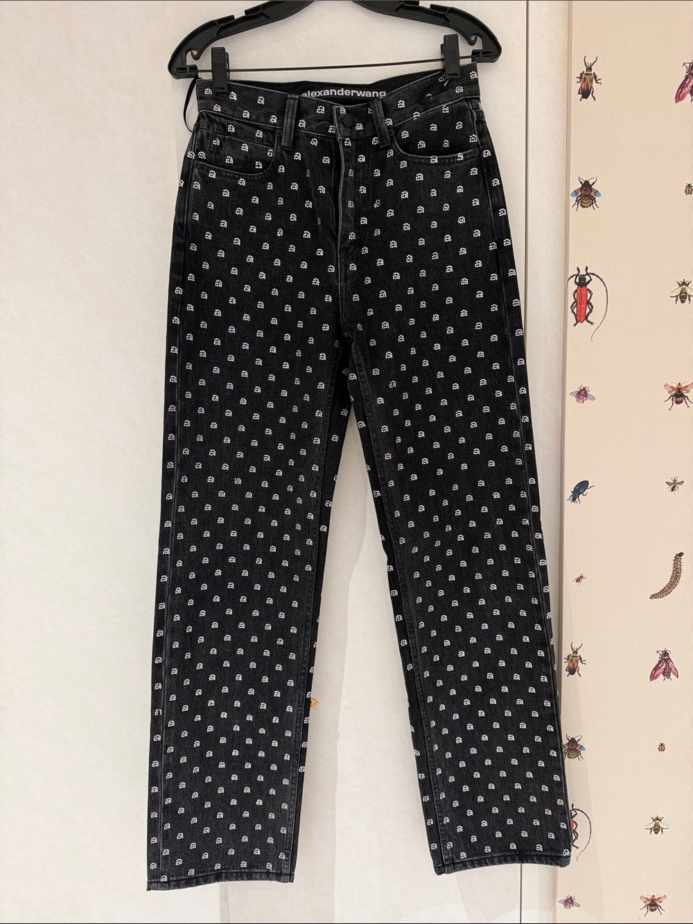 Alexander Wang Kids Black Micro-Logo Jeans